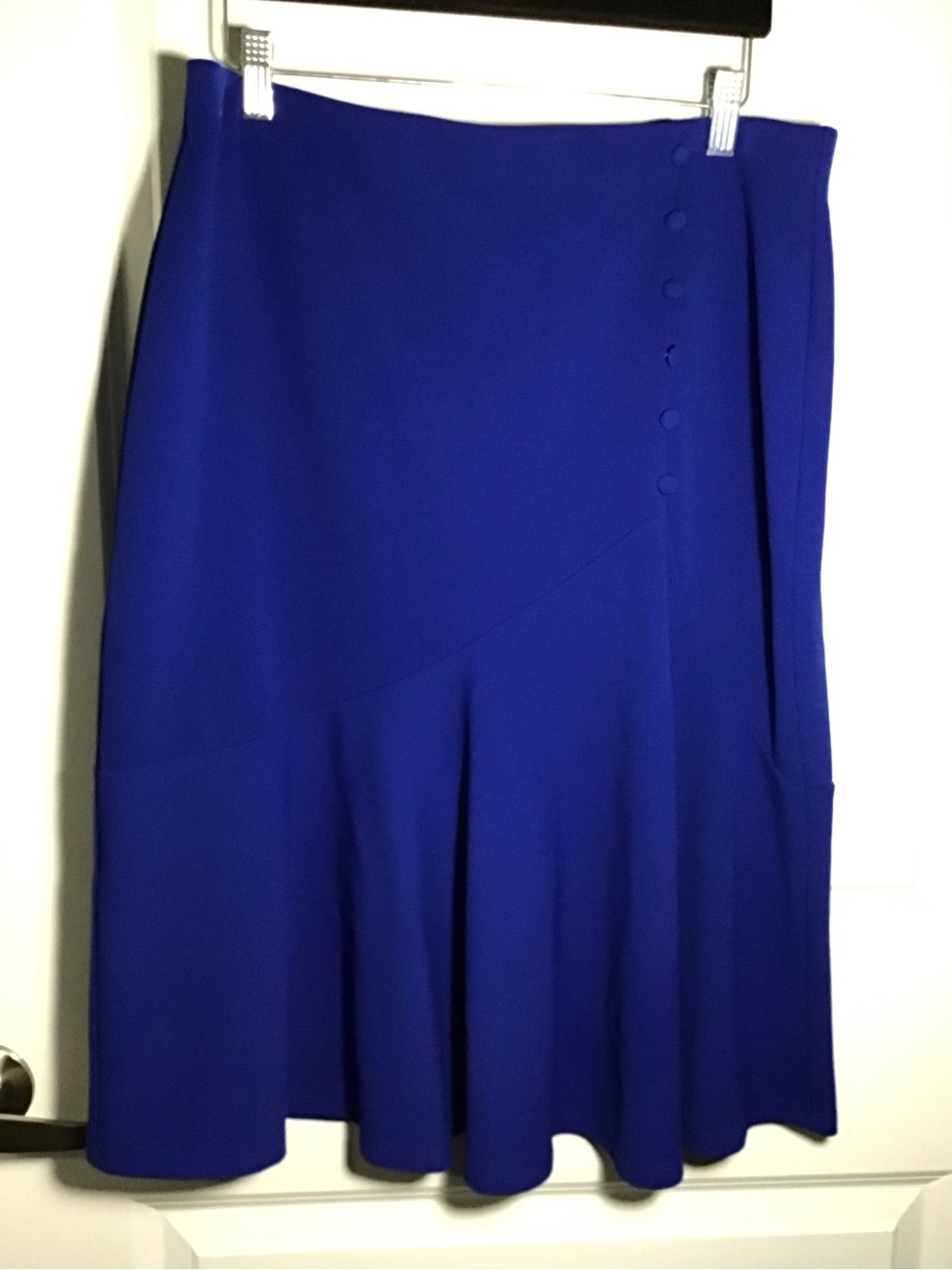 Women’s Royal Blue A-Line Button Detail Skirt L